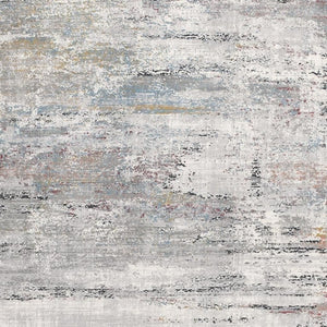 HomeRoots 4' Gray Abstract Area Rug - Contemporary Design with Irregular Blocks and Stain-Resistant Durability 4' X 6' 391735