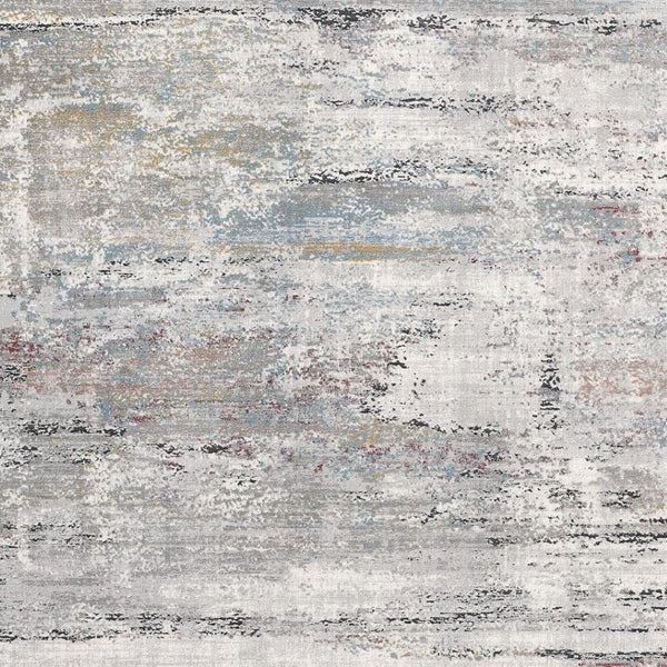 HomeRoots 4' Gray Abstract Area Rug - Contemporary Design with Irregular Blocks and Stain-Resistant Durability 5' X 8' 391736