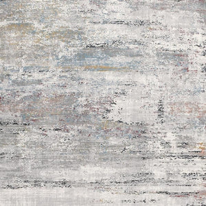 HomeRoots 4' Gray Abstract Area Rug - Contemporary Design with Irregular Blocks and Stain-Resistant Durability 7' X 10' 391737