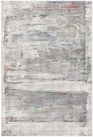 HomeRoots 4' Gray Abstract Area Rug - Contemporary Design with Irregular Blocks and Stain-Resistant Durability 7' X 10' 391737
