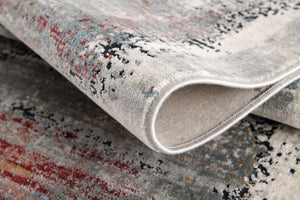 HomeRoots 4' Gray Abstract Area Rug - Contemporary Design with Irregular Blocks and Stain-Resistant Durability 8' X 11' 391738