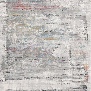HomeRoots 4' Gray Abstract Area Rug - Contemporary Design with Irregular Blocks and Stain-Resistant Durability 8' X 11' 391738