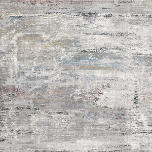HomeRoots 4' Gray Abstract Area Rug - Contemporary Design with Irregular Blocks and Stain-Resistant Durability 8' X 11' 391738