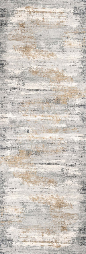 HomeRoots 2' Modern Distressed Strokes Runner Rug - Elegant Abstract Design for Hallways & Living Spaces 2x8 391747