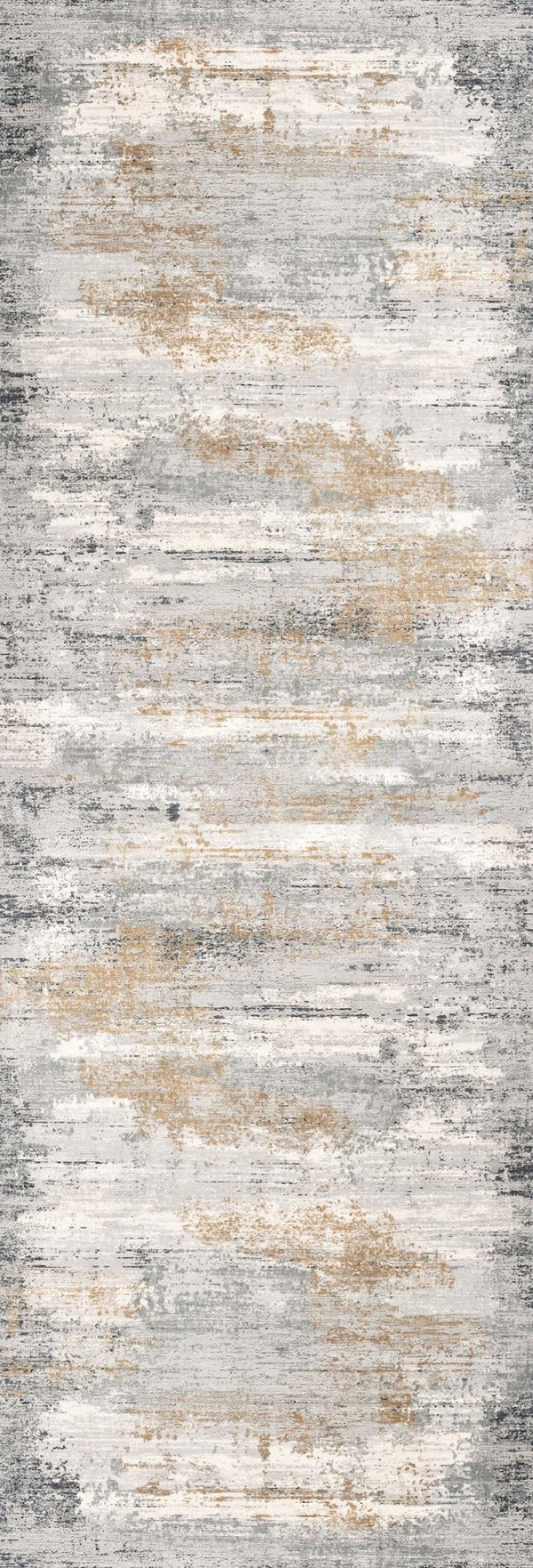 HomeRoots 2' Modern Distressed Strokes Runner Rug - Elegant Abstract Design for Hallways & Living Spaces 2x8 391747