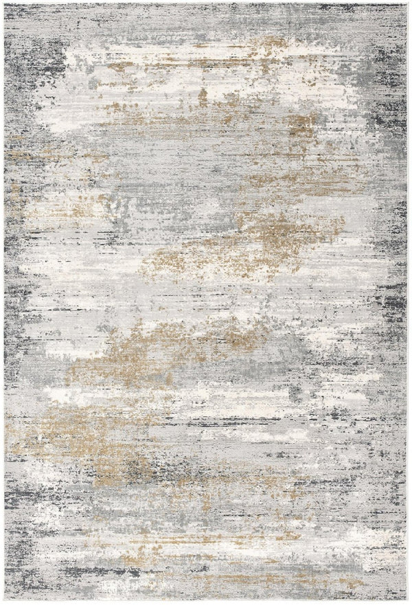 HomeRoots 2' Modern Distressed Strokes Runner Rug - Elegant Abstract Design for Hallways & Living Spaces 4x6 391748