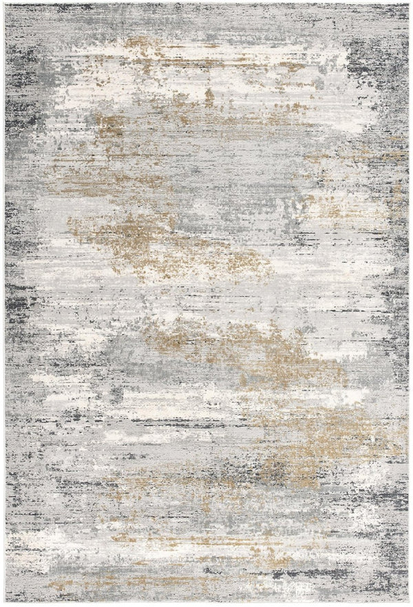 HomeRoots 2' Modern Distressed Strokes Runner Rug - Elegant Abstract Design for Hallways & Living Spaces 4x6 391748
