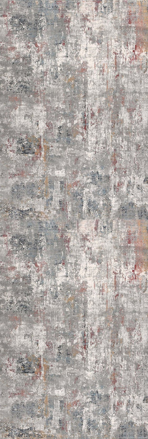 HomeRoots 2' Gray and Ivory Abstract Runner Rug - Contemporary Elegant Design for Hallways and Living Spaces 2x13 391754