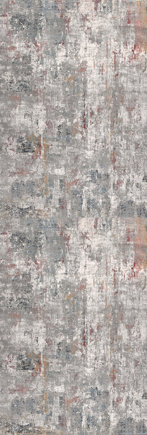 HomeRoots 2' Gray and Ivory Abstract Runner Rug - Contemporary Elegant Design for Hallways and Living Spaces 2x13 391754