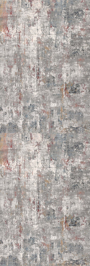 HomeRoots 2' Gray and Ivory Abstract Runner Rug - Contemporary Elegant Design for Hallways and Living Spaces 2x13 391754