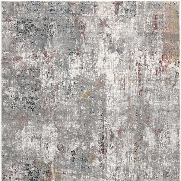 HomeRoots 2' Gray and Ivory Abstract Runner Rug - Contemporary Elegant Design for Hallways and Living Spaces 4x6 391761