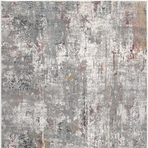 HomeRoots 2' Gray and Ivory Abstract Runner Rug - Contemporary Elegant Design for Hallways and Living Spaces 5x8 391762