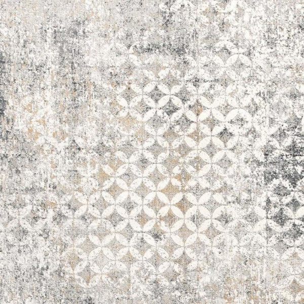 HomeRoots 2' Distressed Gray and Ivory Runner Rug - Modern Abstract Design for Hallways and Entryways 2' x 10' 391765