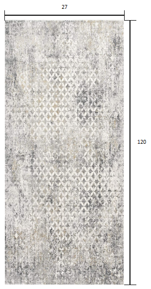 Homeroots 2' X 10' Gray And Ivory Distressed Runner Rug  Viscose 391765