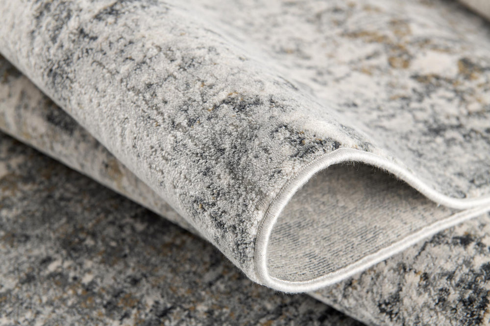 Homeroots 2' X 13' Gray And Ivory Distressed Runner Rug  Viscose 391767