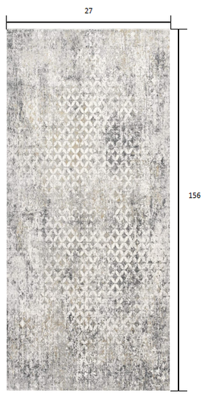 Homeroots 2' X 13' Gray And Ivory Distressed Runner Rug  Viscose 391767