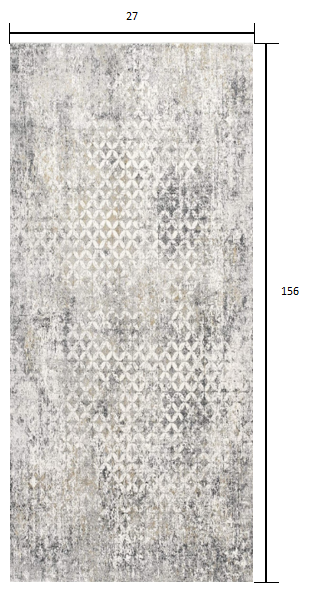 Homeroots 2' X 13' Gray And Ivory Distressed Runner Rug  Viscose 391767
