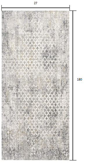 Homeroots 2' X 15' Gray And Ivory Distressed Runner Rug  Viscose 391768