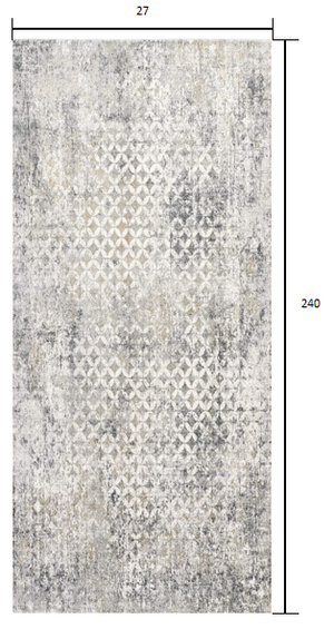 Homeroots 2' X 20' Gray And Ivory Distressed Runner Rug  Viscose 391769