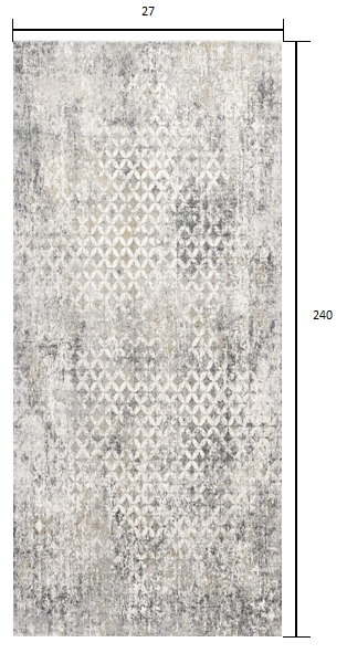 Homeroots 2' X 20' Gray And Ivory Distressed Runner Rug  Viscose 391769