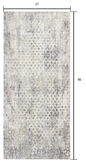 Homeroots 2' X 8' Gray And Ivory Distressed Runner Rug  Viscose 391773