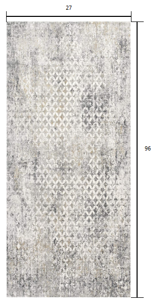 Homeroots 2' X 8' Gray And Ivory Distressed Runner Rug  Viscose 391773