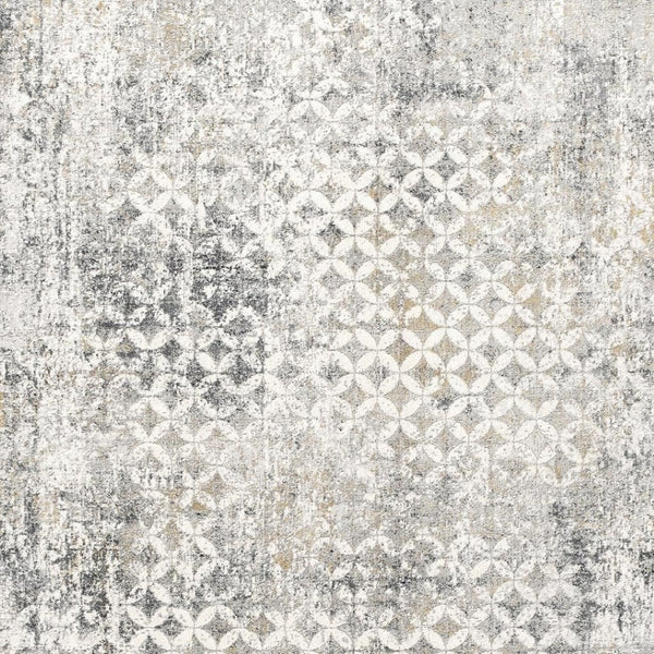 HomeRoots 2' Distressed Gray and Ivory Runner Rug - Modern Abstract Design for Hallways and Entryways 4' x 6' 391774