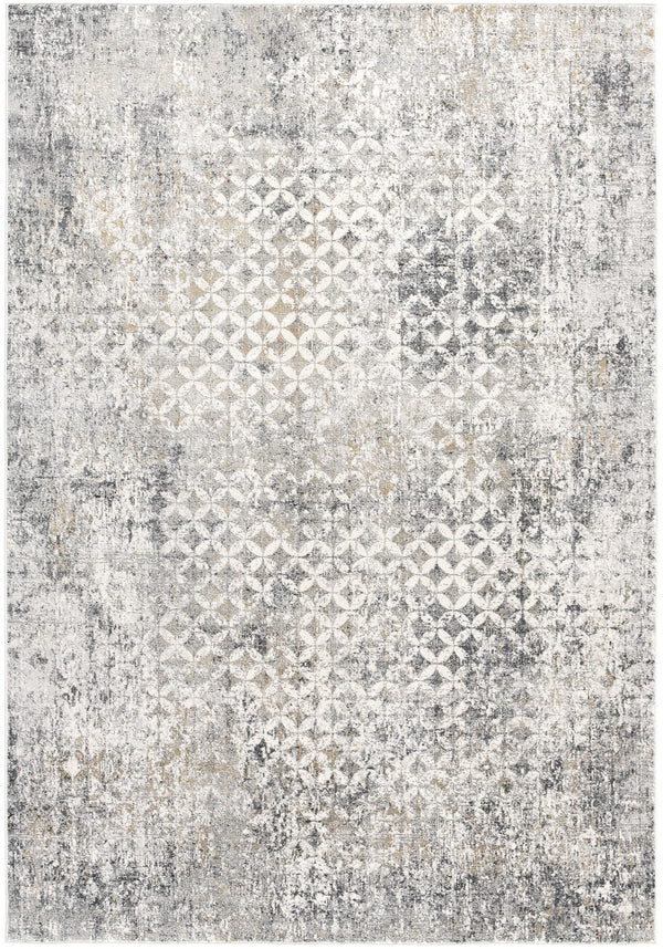 Homeroots 5' X 7' Gray And Ivory Abstract Area Rug  Viscose 391775
