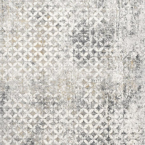 HomeRoots 2' Distressed Gray and Ivory Runner Rug - Modern Abstract Design for Hallways and Entryways 5' x 8' 391775
