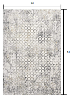 Homeroots 5' X 7' Gray And Ivory Abstract Area Rug  Viscose 391775