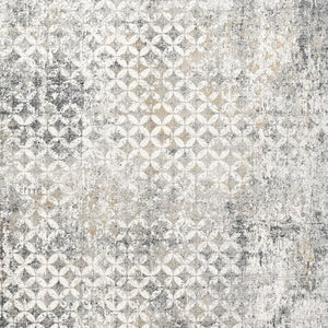 HomeRoots 2' Distressed Gray and Ivory Runner Rug - Modern Abstract Design for Hallways and Entryways 8' x 11' 391777