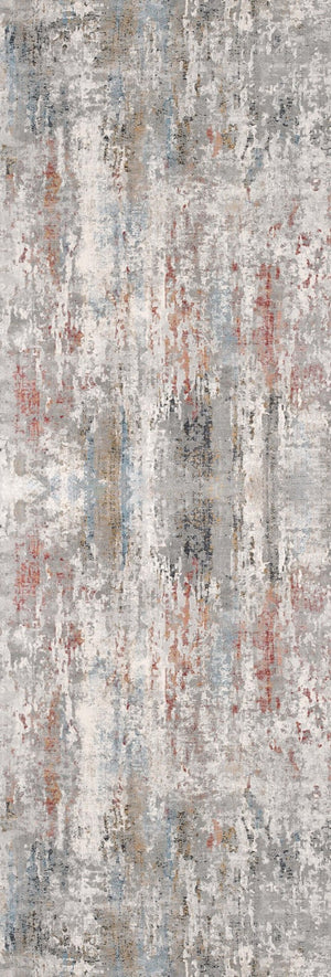 HomeRoots 2' Gray Abstract Pattern Runner Rug - Modern Artistry for Hallways, Soft Texture & Low-Pile Durability 2' x 10' 391778