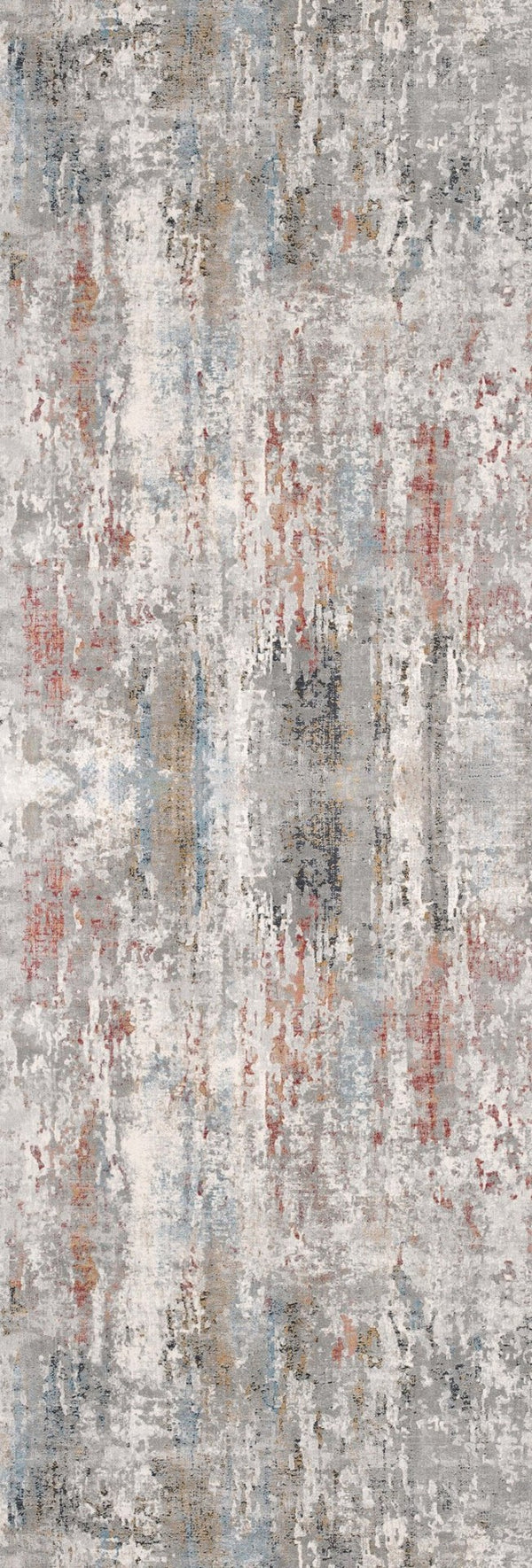 HomeRoots 2' Gray Abstract Pattern Runner Rug - Modern Artistry for Hallways, Soft Texture & Low-Pile Durability 2' x 10' 391778