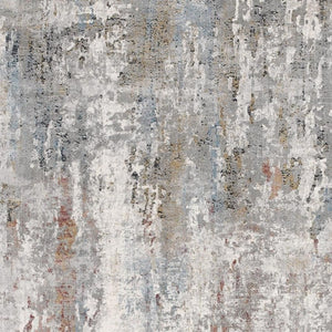 HomeRoots 2' Gray Abstract Pattern Runner Rug - Modern Artistry for Hallways, Soft Texture & Low-Pile Durability 4' x 6' 391787
