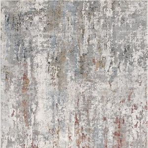 HomeRoots 2' Gray Abstract Pattern Runner Rug - Modern Artistry for Hallways, Soft Texture & Low-Pile Durability 4' x 6' 391787