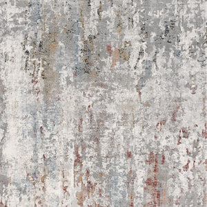 HomeRoots 2' Gray Abstract Pattern Runner Rug - Modern Artistry for Hallways, Soft Texture & Low-Pile Durability 5' x 8' 391788