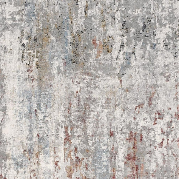 HomeRoots 2' Gray Abstract Pattern Runner Rug - Modern Artistry for Hallways, Soft Texture & Low-Pile Durability 5' x 8' 391788