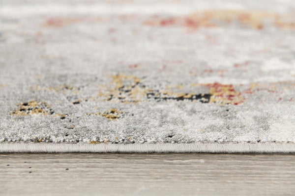 HomeRoots 2' Gray Abstract Pattern Runner Rug - Modern Artistry for Hallways, Soft Texture & Low-Pile Durability 7' x 10' 391789
