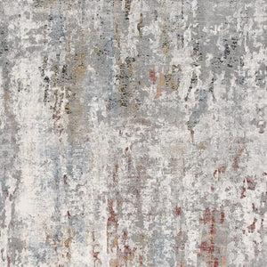 HomeRoots 2' Gray Abstract Pattern Runner Rug - Modern Artistry for Hallways, Soft Texture & Low-Pile Durability 7' x 10' 391789