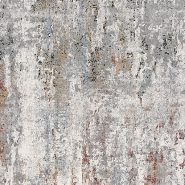 HomeRoots 2' Gray Abstract Pattern Runner Rug - Modern Artistry for Hallways, Soft Texture & Low-Pile Durability 8' x 11' 391790