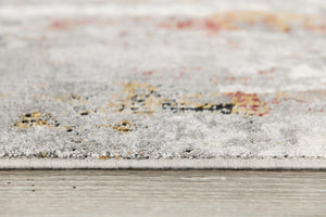 HomeRoots 2' Gray Abstract Pattern Runner Rug - Modern Artistry for Hallways, Soft Texture & Low-Pile Durability 8' x 11' 391790