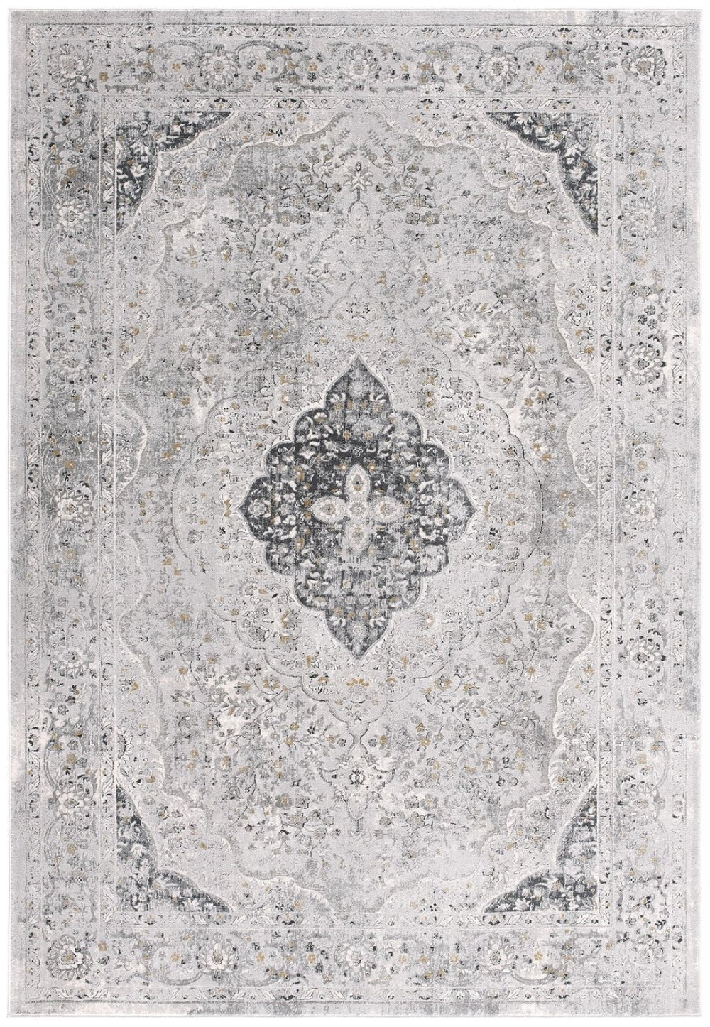 HomeRoots 4' Grey Oriental Area Rug - Timeless Elegance and Cozy Comfort for Living Rooms and Bedrooms 4' X 6' 391791