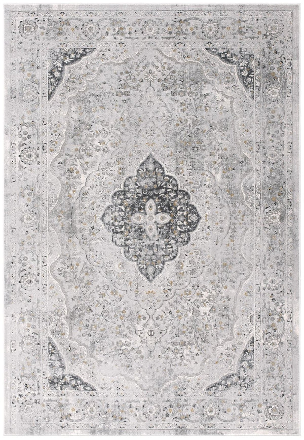HomeRoots 4' Grey Oriental Area Rug - Timeless Elegance and Cozy Comfort for Living Rooms and Bedrooms 4' X 6' 391791