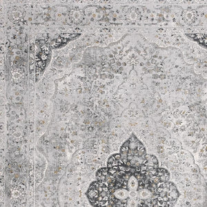 HomeRoots 4' Grey Oriental Area Rug - Timeless Elegance and Cozy Comfort for Living Rooms and Bedrooms 4' X 6' 391791