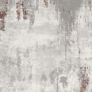 HomeRoots 4' Gray and Ivory Modern Abstract Area Rug - Stylish, Stain-Resistant Design for High-Traffic Areas 4' X 6' 391795
