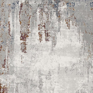 HomeRoots 4' Gray and Ivory Modern Abstract Area Rug - Stylish, Stain-Resistant Design for High-Traffic Areas 5' X 8' 391796