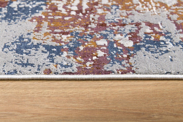HomeRoots 4' Gray and Ivory Modern Abstract Area Rug - Stylish, Stain-Resistant Design for High-Traffic Areas 7' X 10' 391797