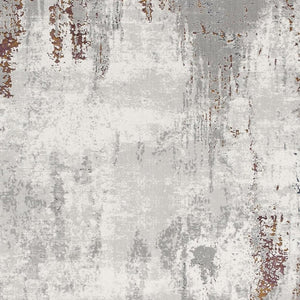 HomeRoots 4' Gray and Ivory Modern Abstract Area Rug - Stylish, Stain-Resistant Design for High-Traffic Areas 7' X 10' 391797
