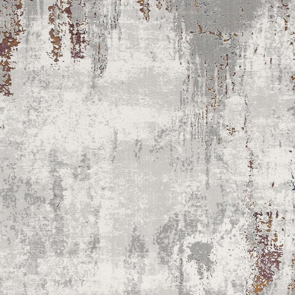 HomeRoots 4' Gray and Ivory Modern Abstract Area Rug - Stylish, Stain-Resistant Design for High-Traffic Areas 7' X 10' 391797
