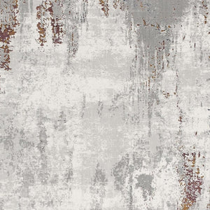 HomeRoots 4' Gray and Ivory Modern Abstract Area Rug - Stylish, Stain-Resistant Design for High-Traffic Areas 8' X 11' 391798